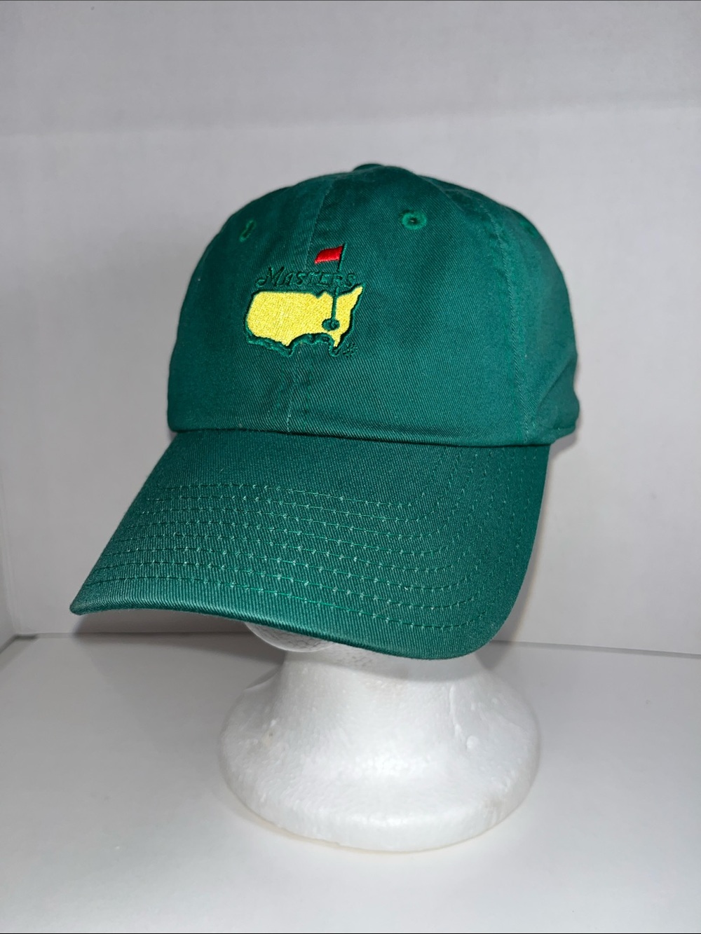 Masters Green Baseball Cap with Yellow USA Embroidery and Red Flag